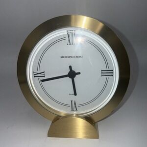 BAILEY BANKS & BIDDLE BRASS DESK CLOCK - Model # HA / 3435 GERMANY Hechinger